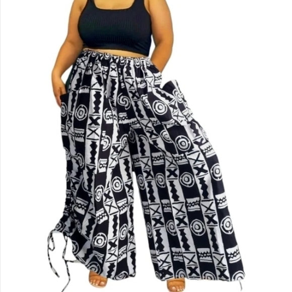 AFRICAN PRINT PALAZZO PANTS - Picture 1 of 1